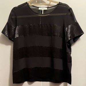 Sandro Cropped Black Blouse